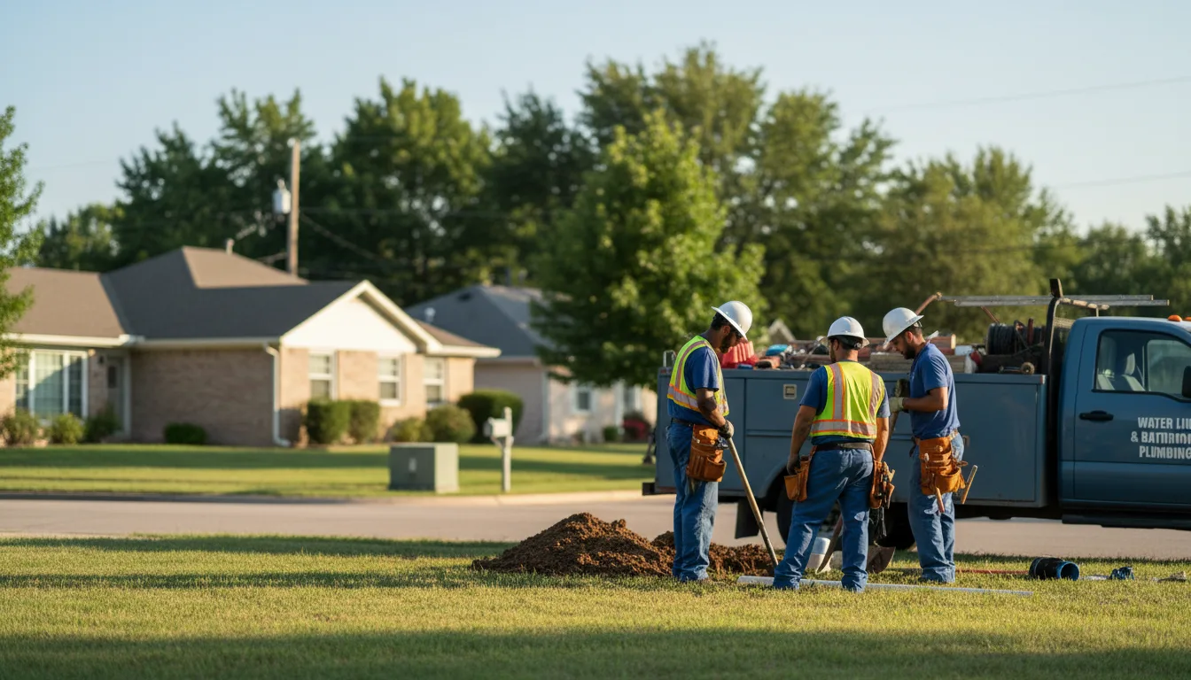 Residential water line and bathroom plumbing service in Conway Springs, KS